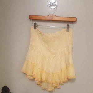 Free People Medium Size Yellow Semi-Sheer Skirt